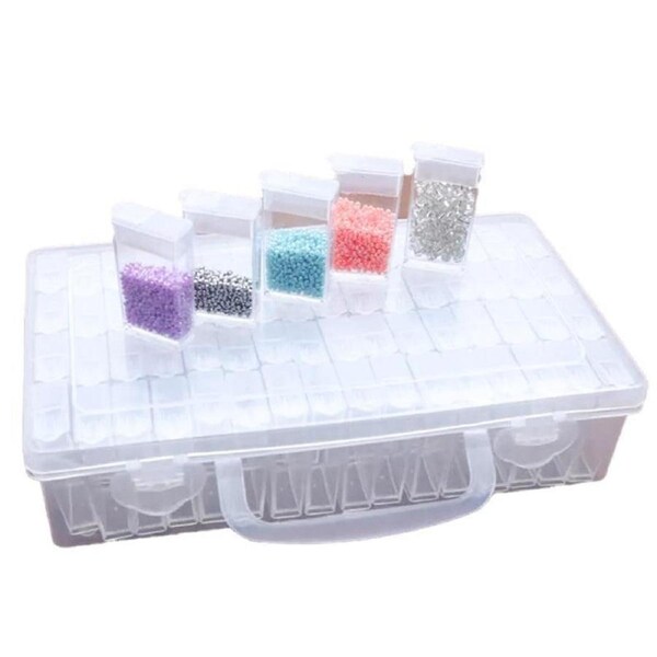 64 Grid Diamond Painting Storage Box Art Nail Bead Accessories Case Kit