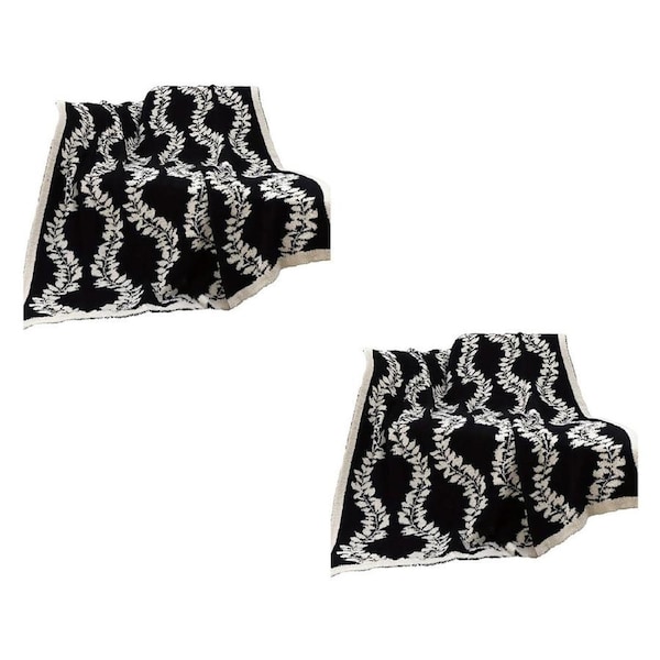 SOGA 2X 130x170cm Throw Blanket Retro Vine Pattern Casual Stylish Cozy