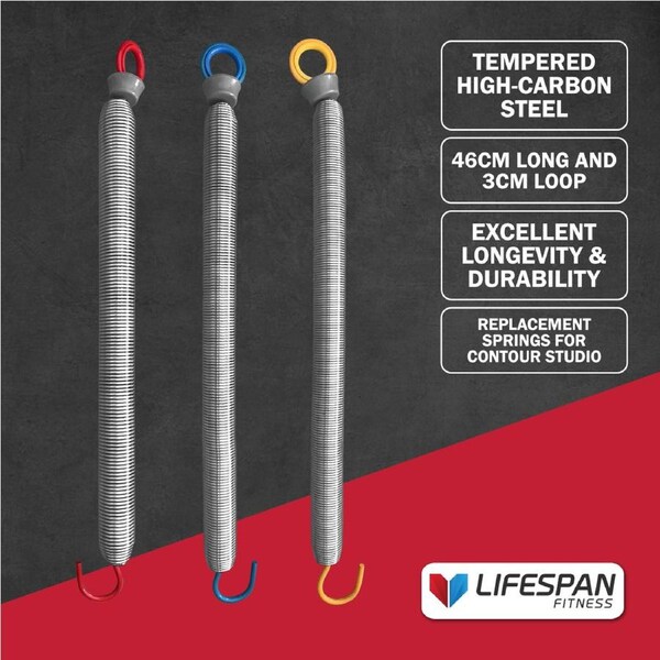 Lifespan Fitness Studio Pilates Machine Spring Red (46cm, 3cm loop, 28kg)