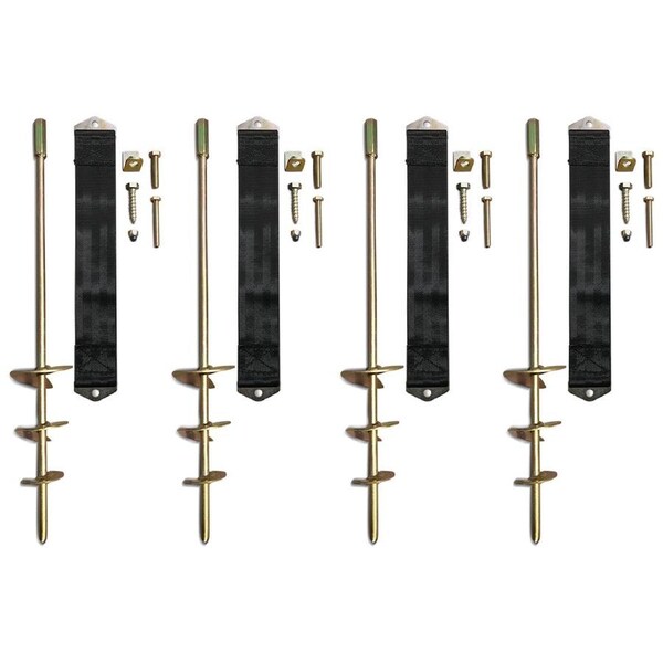 Lifespan Kids Ground Anchor Kit (Set of 4pcs) For Trampoline, Swing Set, Play Equipment