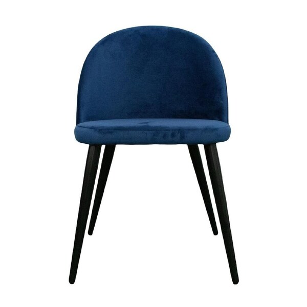 Emilie 4pcs Set Dining Chair Premium Velvet Fabric Upholstery Navy