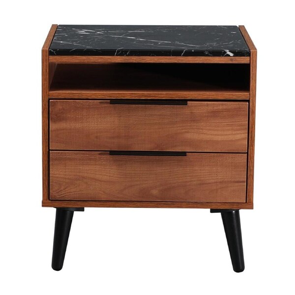Thelma 2 Drawers Bedside Table Nightstand Side End Bedroom Storage Cabinet Riviera Oak