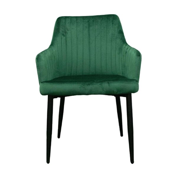 Shogun 2pcs Set Dining Chair Premium Velvet Fabric Upholstery Green