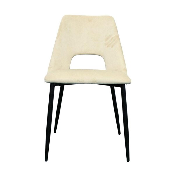 Geena 4pcs Set Dining Chair Premium Velvet Fabric Upholstery Beige