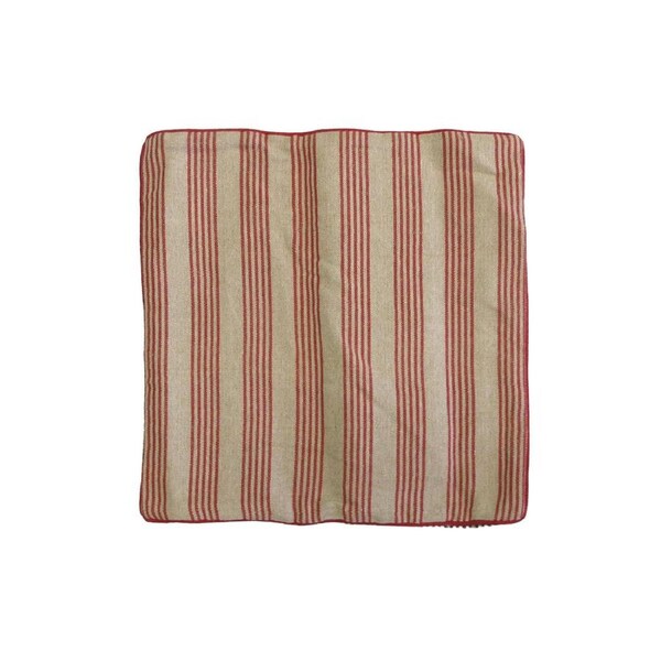 Kwinana Red Jute Striped Cushion Cover 43 x 43cm