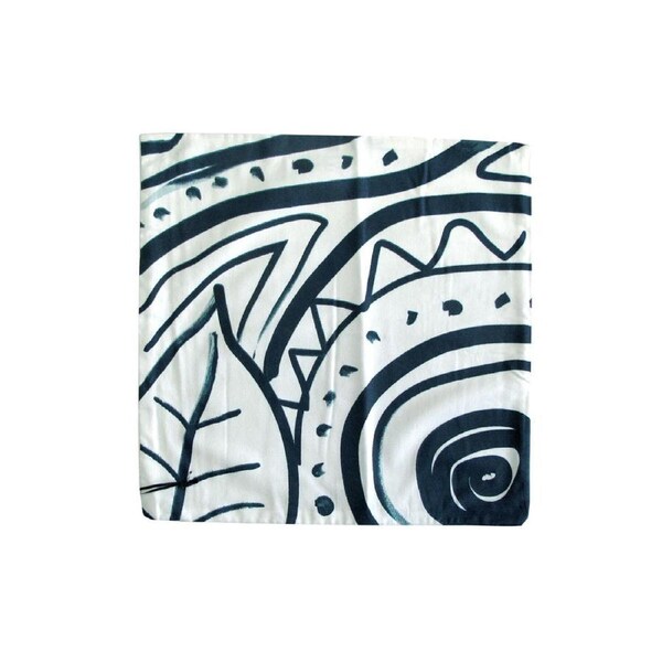 Jem Indigo Printed Cotton Cushion Cover 43 x 43cm