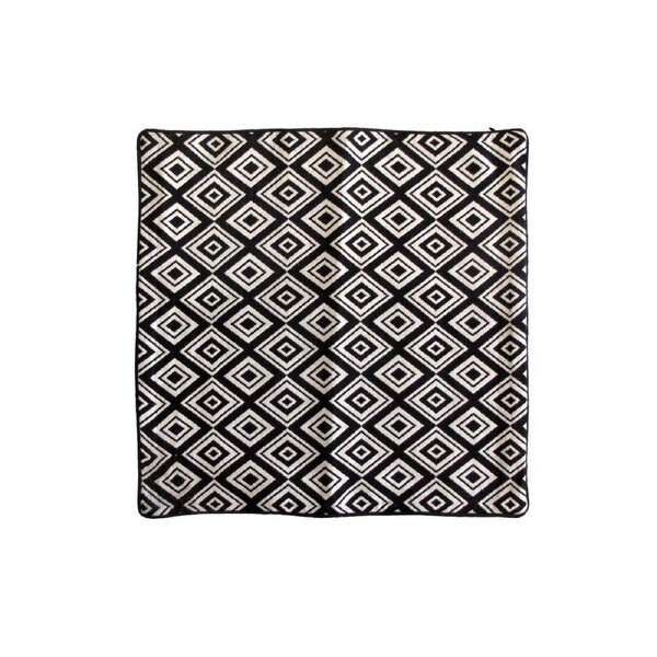 Diamond Black Textured Cotton Cushion Cover 43 x 43cm