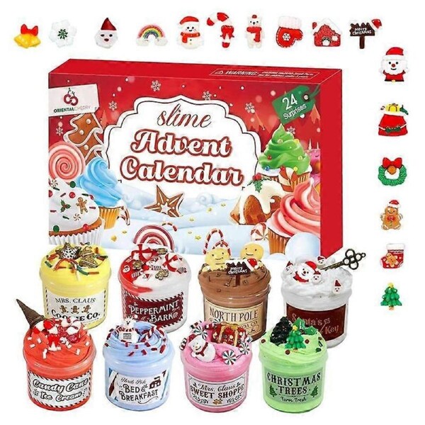 24 Days Of Slime And Kit Christmas Countdown Calendar Butter Stress Relief Toys