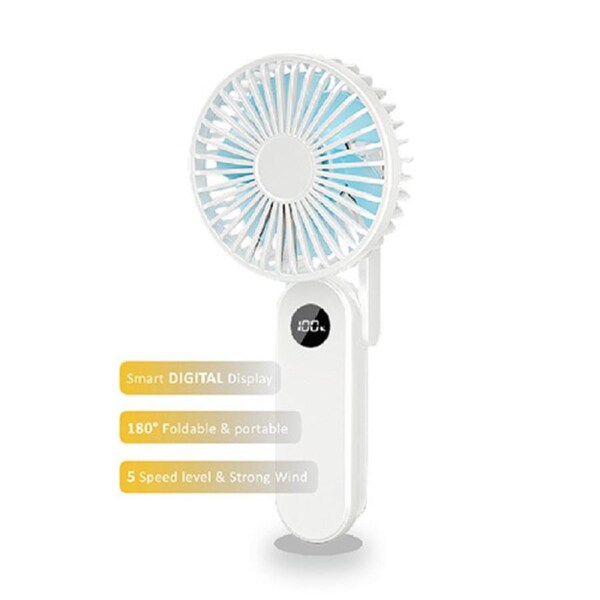 Sansai FAN-0416 Multifuntional USB 5V Rechargable Digital & Foldable Fan White