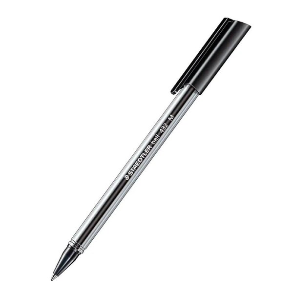 Staedtler Ballpoint Pen 432 1.0mm Medium Triangular Black Box of 10