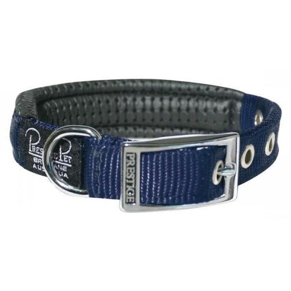 Prestige Pet Soft Padded Adjustable Dog Collar Navy 3/4 Inch x 41cm