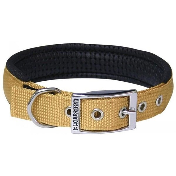 Prestige Pet Soft Padded Adjustable Dog Collar Gold 1 Inch x 56cm