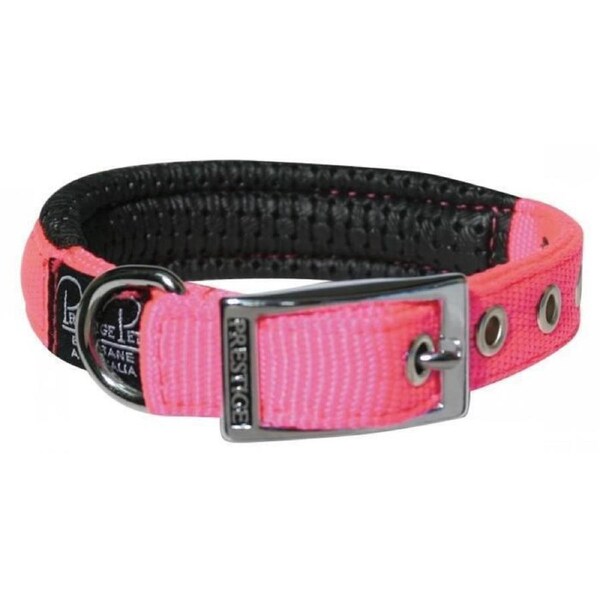 Prestige Pet Soft Padded Adjustable Dog Collar Hot Pink 3/4 Inch x 46cm