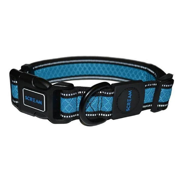 Scream Reflective Adjustable Dog Collar Loud Blue Large 3.2 x 42-66cm