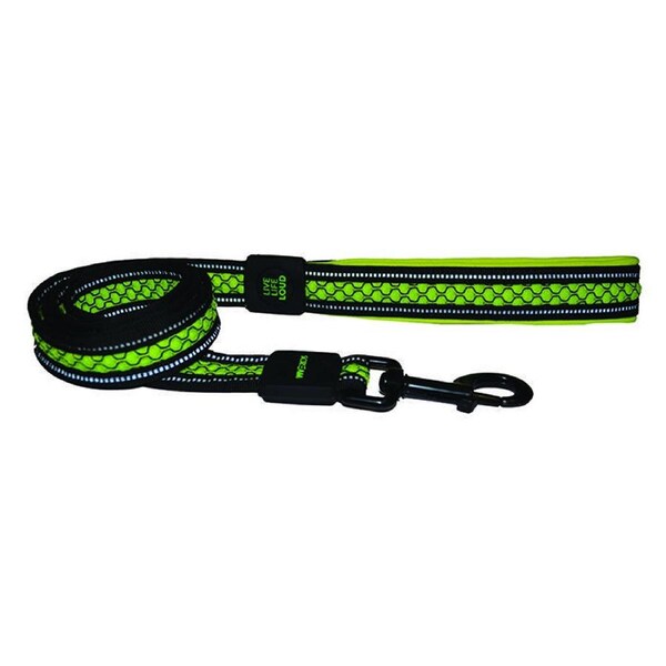 Scream Reflective Padded Dog Leash Loud Green 2 x 120cm