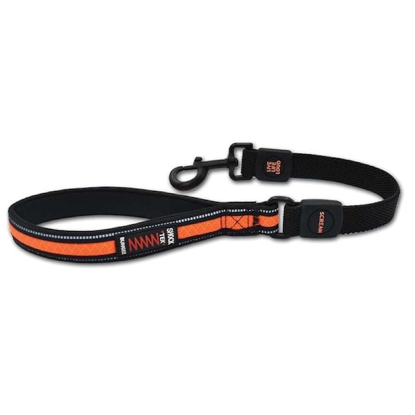 Scream Reflective Bungee Leash w/ Padded Handle for Dogs Loud Orange 2.5 x 55cm