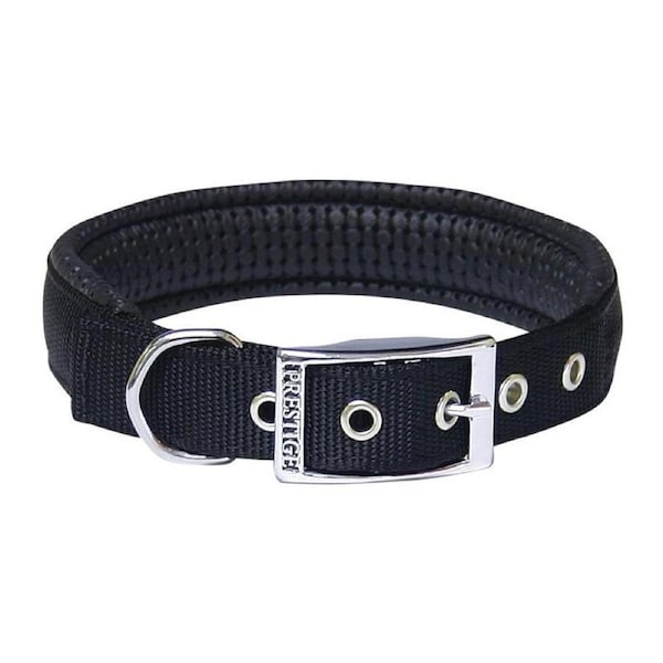 Prestige Pet Soft Padded Adjustable Dog Collar Black 1 Inch x 51cm