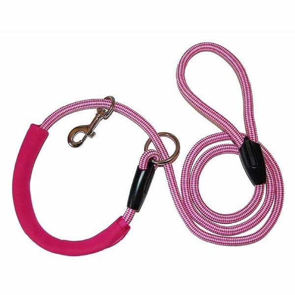 Monster Walker Non-Choke Mini Leash for Dogs 2-10kg Pink/White