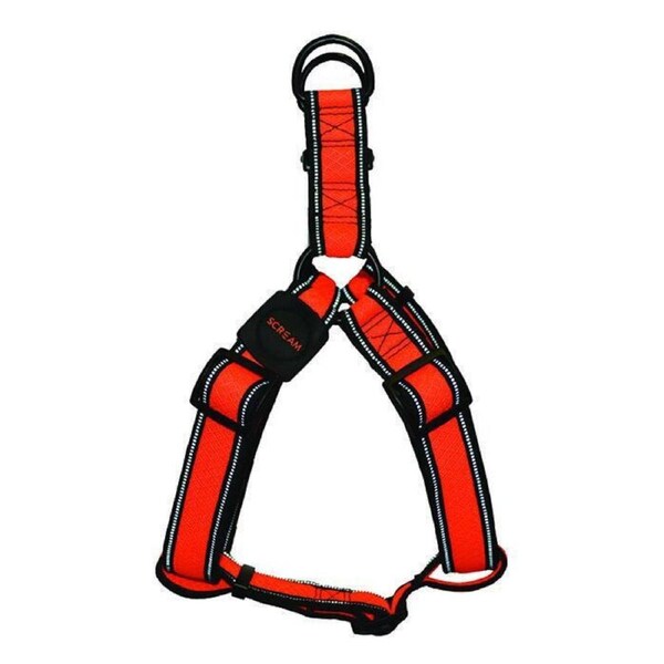 Scream Reflective Step In Dog Harness Loud Orange XL 3.8 x 68-102cm