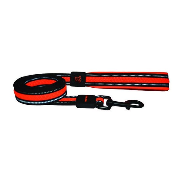 Scream Reflective Padded Dog Leash Loud Orange 2 x 120cm