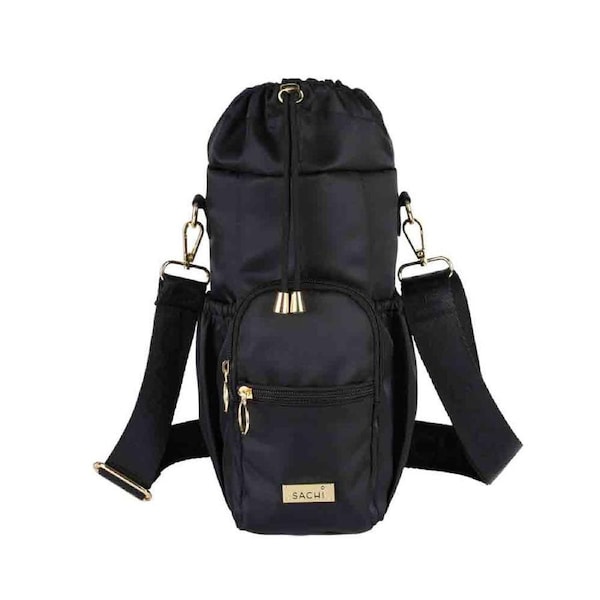 Sachi Crossbody Insulated Bottle Bag - Black