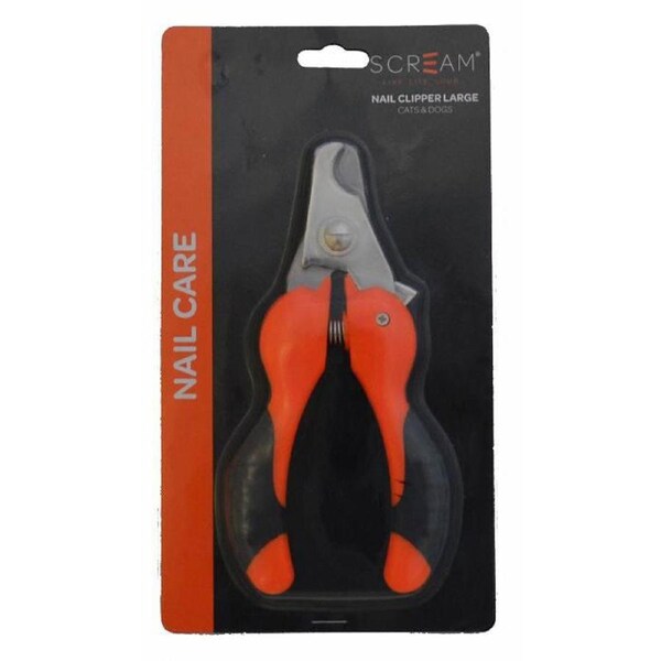 Scream Nail Clipper for Cats & Dogs Loud Orange Large