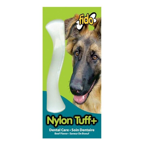 Fido Nylon Tuff + Bone Dog Dental Chew Toy Beef Mid