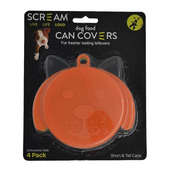 Scream Dog Food Can Cover Dishwasher Safe Assorted 4 Pack