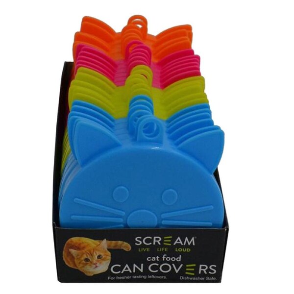 Scream Cat Food Can Cover Dishwasher Safe Assorted Single