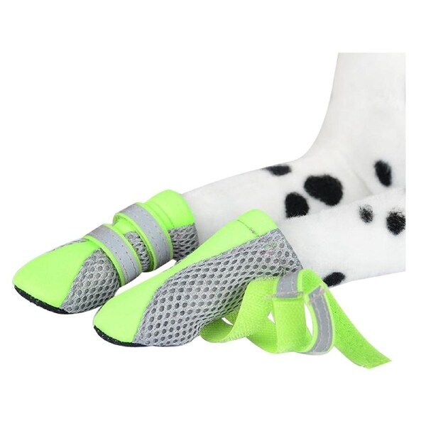 Zeez Dog Fashion Mesh Boots Non-Slip Sole Dog Boots Green XL