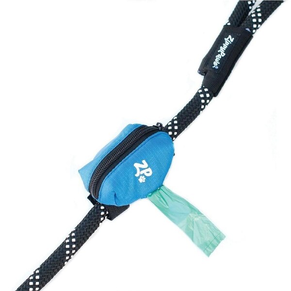 Zippy Paws Adventure Leash Bag Dog Poop Bag Dispenser Glacier Blue