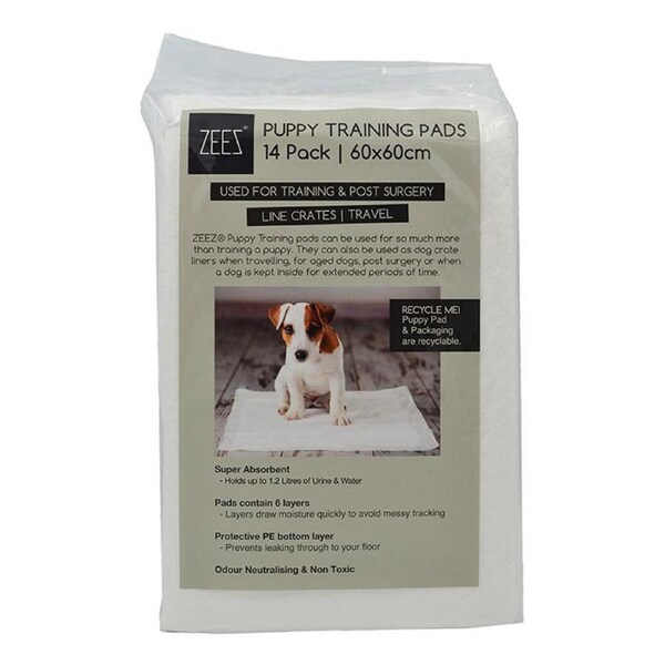 Zeez Puppy Training Pads for Training & Post Surgery 14 Pack 60 x 60cm