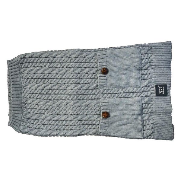 Zeez Cable Knitted Indoor Dog Sweater Grey XL 45cm