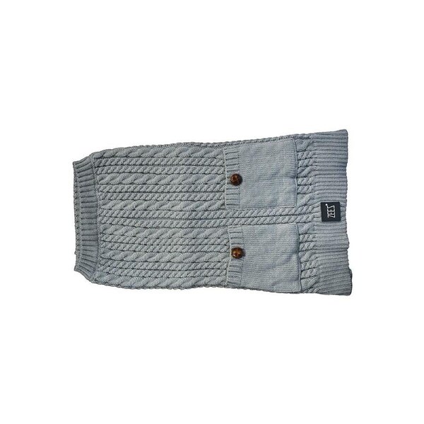 Zeez Cable Knitted Indoor Dog Sweater Grey Small 27cm
