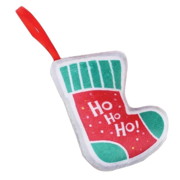 Kitty Play Plush Christmas Stocking Interactive Play Pet Cat Toy