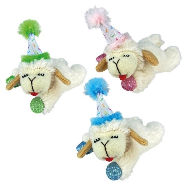 Multipet Birthday Lamb Chop Pet Cat Toy with Catnip Assorted 10cm