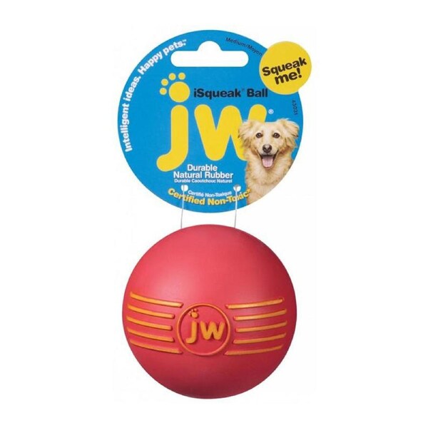 JW Pet Isqueak Ball Interactive Play Dog Toy Assorted Medium 7.5cm