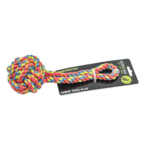 Scream Rope Fist Tug Interactive Pet Dog Toy Multicolour Medium