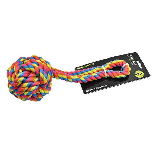 Scream Rope Fist Tug Interactive Pet Dog Toy Multicolour Large