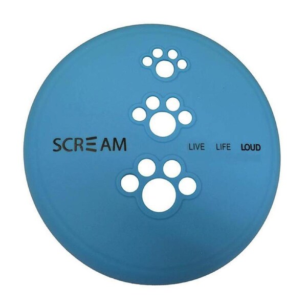 Scream Silicone Pet Flyer Dog Toy Loud Blue Small 18cm