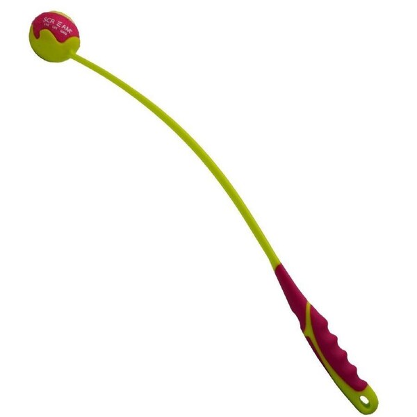 Scream Deluxe Grip Ball Launcher Dog Toy Loud Green/Pink Medium 65cm