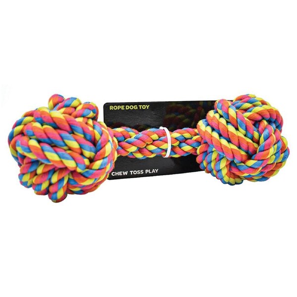 Scream Rope Fist Dumbbell Interactive Pet Dog Toy Multicolour Large