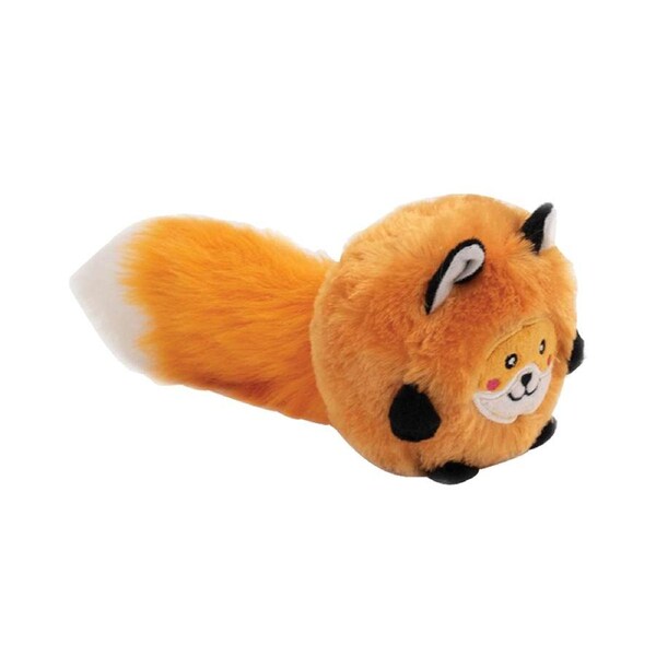 Zippy Paws Bushy Throw Fox Interactive Play Pet Dog Squeaker Toy