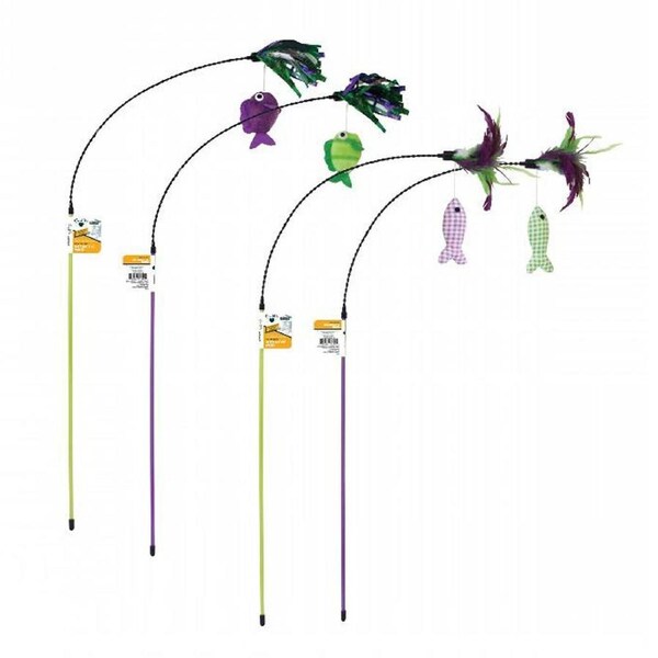 Our Pets Go Cat Go Fish Teaser Wand Cat Toy Assorted 52cm