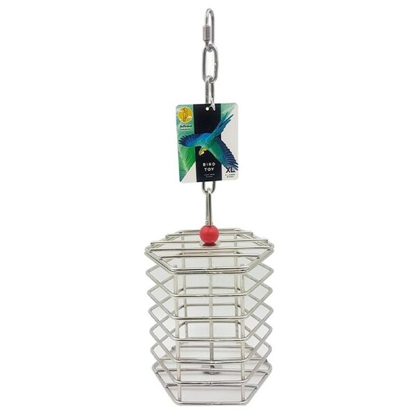 Featherland Paradise Stainless Steel Baffle Cage No Fill for Bird Toys Small