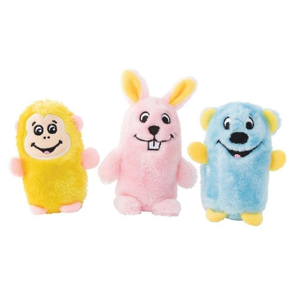 Zippy Paws Squeakie Buddies Bear Bunny & Monkey Plush Dog Toy 3 Pack