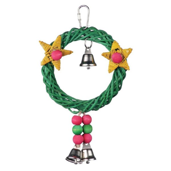 SuperBird Xmas Wreath Vine Swing Bird Toy for Parrotlets Parakeets & Cockatiels