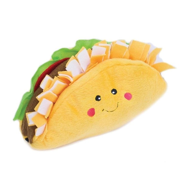 Zippy Paws Nomnomz Taco Plush Dog Squeaker Toy 17.5 x 12.5cm