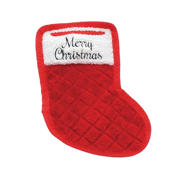 Zippy Paws Holiday Flatty Z-Stitch Xmas Stocking Plush Pet Dog Toy