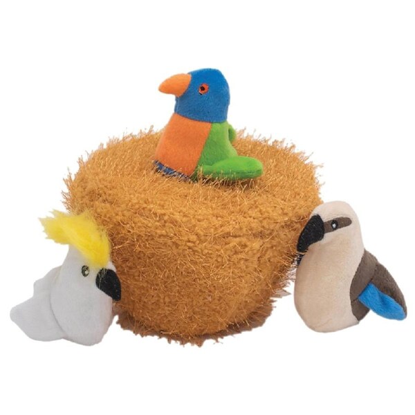 Zippy Paws Zippy Burrow Australian Birds Nest Interactive Pet Dog Squeaker Toy